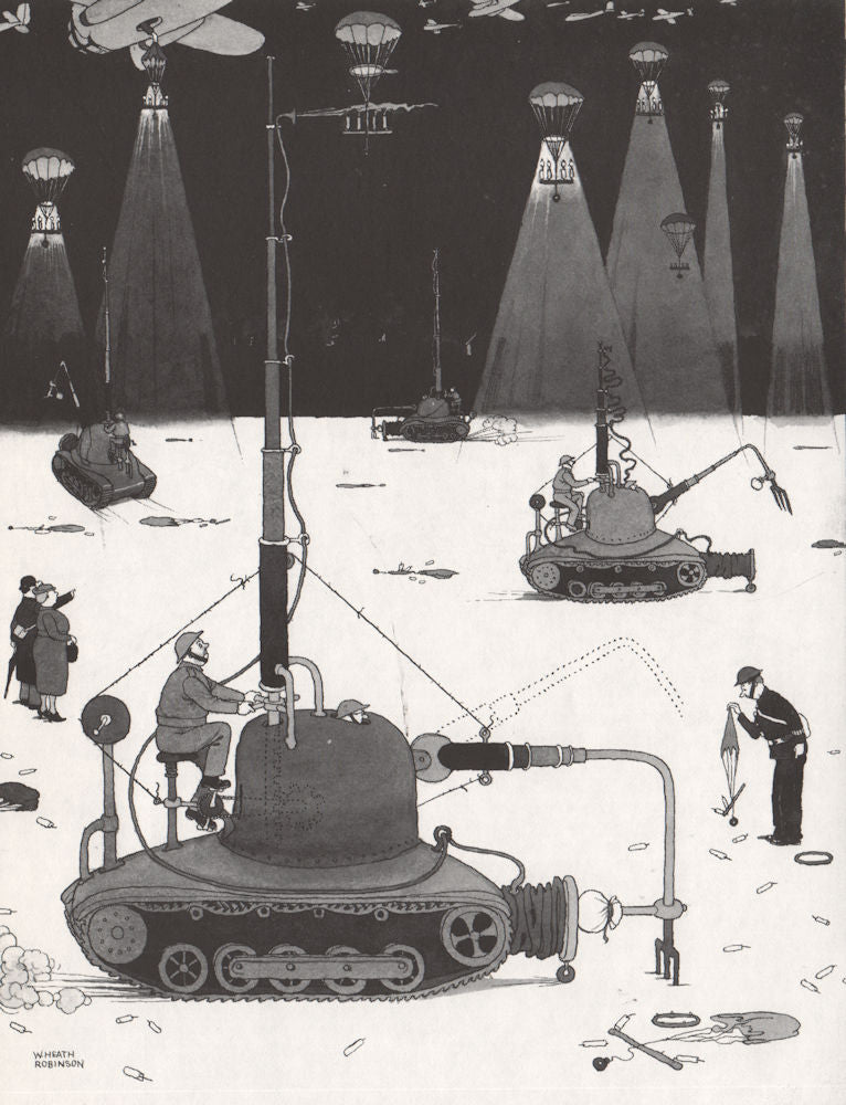 HEATH ROBINSON. Blowing out Parachute Flares. Second World War 1973 old print
